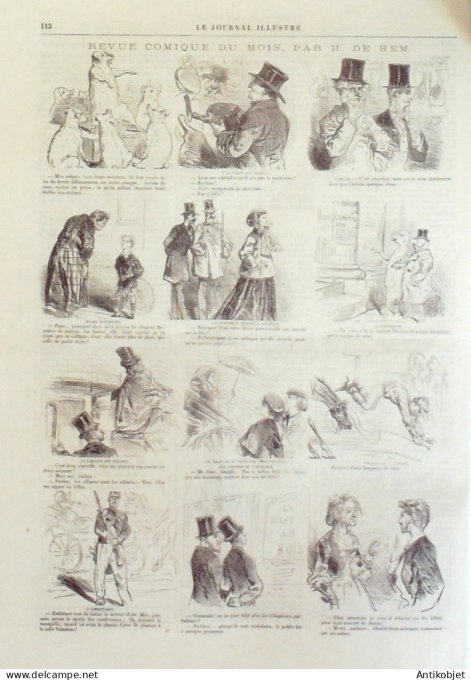 Le journal illustré 1866 n°113 Montpellier (34) Boulogne (92) fête des charpentiers