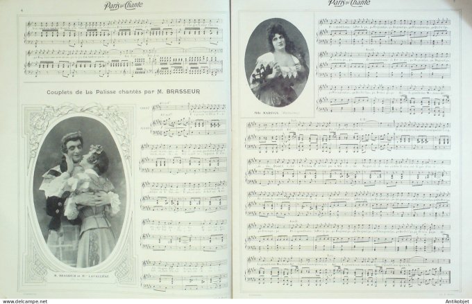 Paris qui chante 1904 n° 98 Lavallière Brasseur Marsyck Gaston Petit Clovis Florval