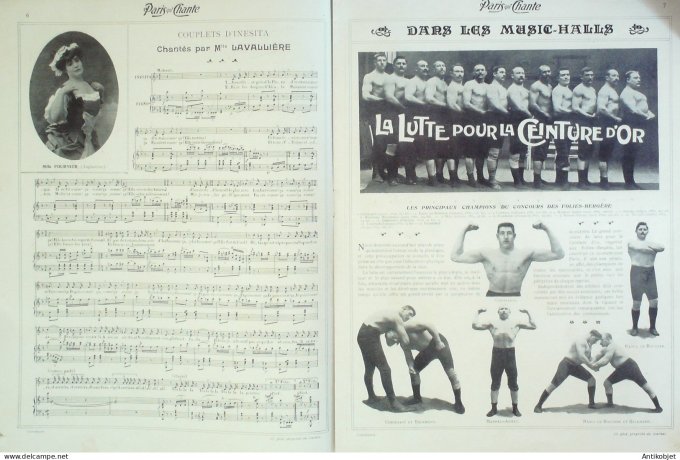 Paris qui chante 1904 #98 Lavallière Brasseur Marsyck Gaston Petit Clovis Florval