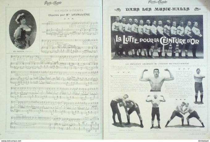 Paris qui chante 1904 n° 98 Lavallière Brasseur Marsyck Gaston Petit Clovis Florval