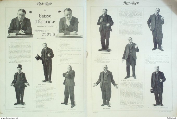 Paris qui chante 1904 n° 98 Lavallière Brasseur Marsyck Gaston Petit Clovis Florval