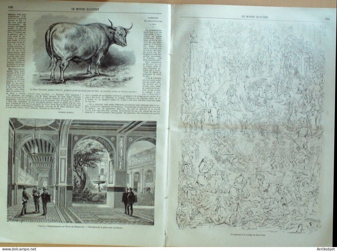 Le Monde illustré 1866 n°462 Chine Pékin tombeau Ming Bœuf Gras cortège Rouen (76)