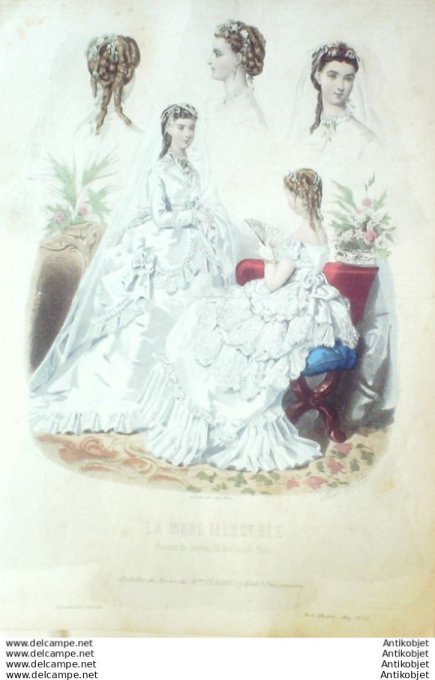 Gravure Mode illustree 1869 # 23 (Old Fashion plate)