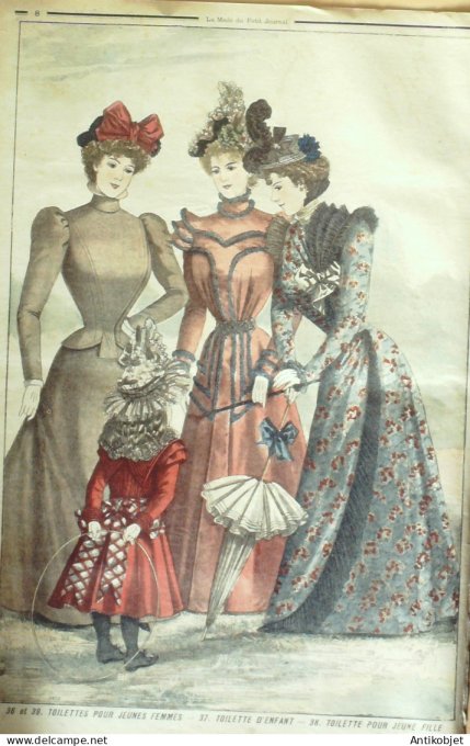 La Mode du Petit journal 1898 n° 24 Toilettes Costumes Passementerie