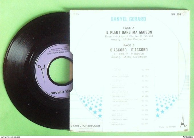 Danyel Gérard 45T SP Il pleut dans ma maison 1975