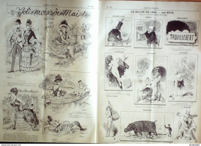 Le Journal Amusant 1884 # 1447 Joli moi de mai cajole par Mars