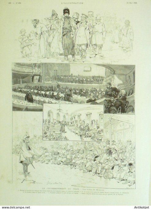 L'illustration 1896 n°2778 Russie Moscou Tsar couronnement Necropole de Cervetri