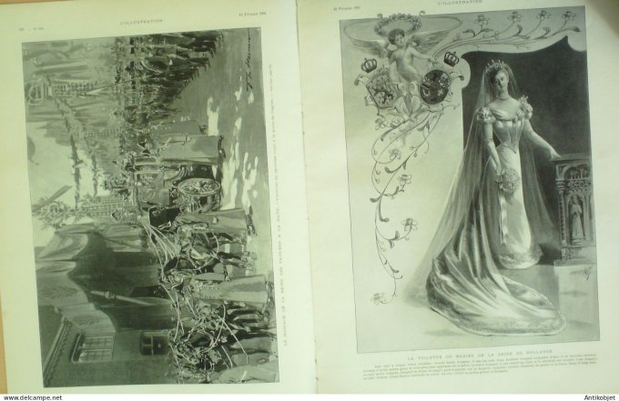 L'illustration 1901 n°3025 Pays-Bas La Haye Mariage Paul Deschanel Germaine Brice