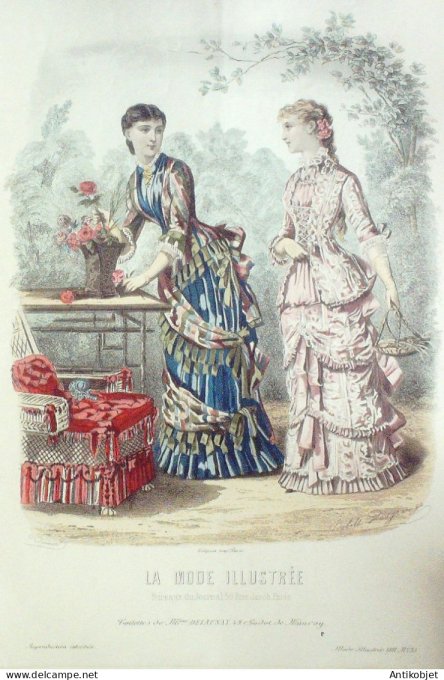 Gravure Mode illustree 1881 # 35 (Old Fashion plate)