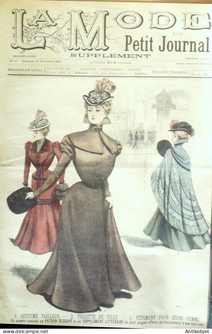 La Mode du Petit journal 1898 n° 47 Toilettes Costumes Passementerie