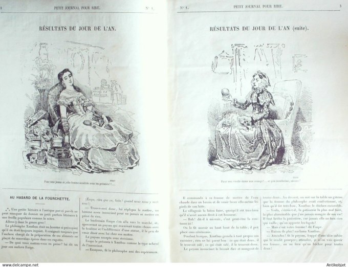 Petit journal pour Rire 1868 #    1 Resultats du jour de l'an Grevin