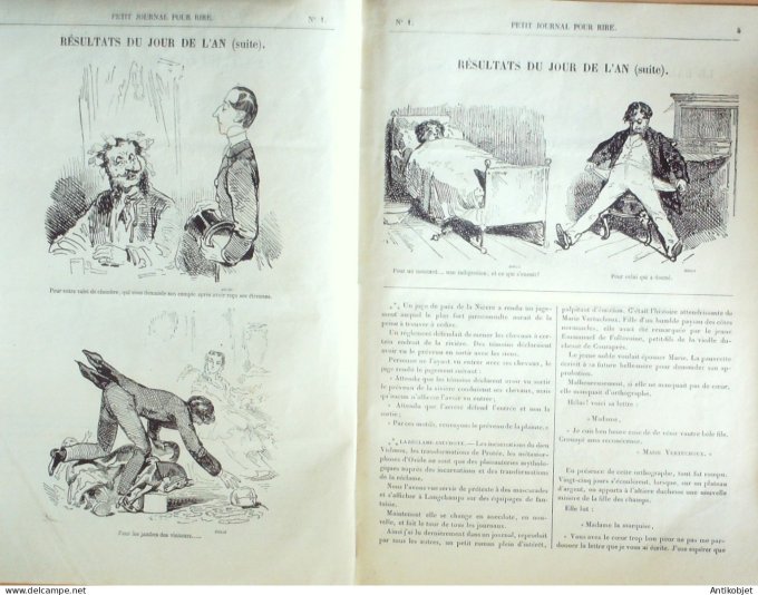 Petit journal pour Rire 1868 #    1 Resultats du jour de l'an Grevin
