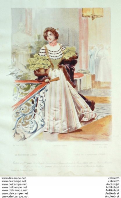 Gravure Mode Le Moniteur 1896 # 06 (Old Fashion plate)