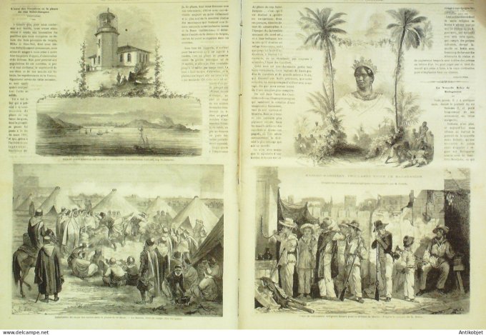 Le Monde illustré 1863 n°327 Madagascar Reine Pologne Varsovie Naples Types