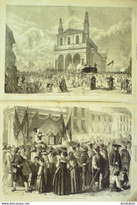 Le Monde illustré 1863 n°327 Madagascar Reine Pologne Varsovie Naples Types