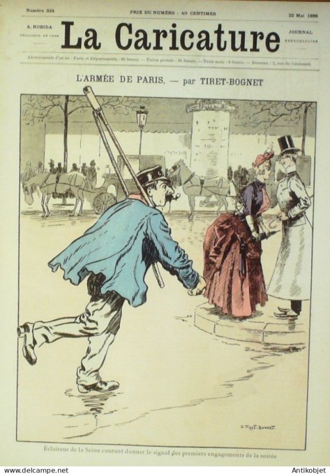 La Caricature 1886 #334 Armée de Paris Tiret-Bognet plaisirs du dimanche Sorel Gino