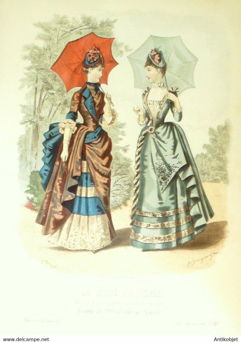 Gravure de mode La Mode illustrée 1886 n°20 (Maison Coussinet)
