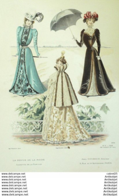 Gravure Mode La Gazette 1898 # 04 (Old Fashion plate)