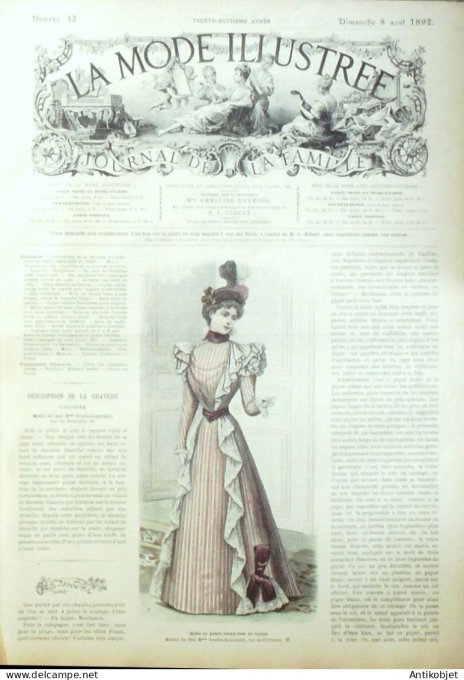 La Mode illustrée journal 1897 n° 32 Robe en Pékin