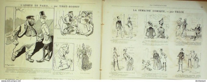 La Caricature 1886 #334 Armée de Paris Tiret-Bognet plaisirs du dimanche Sorel Gino