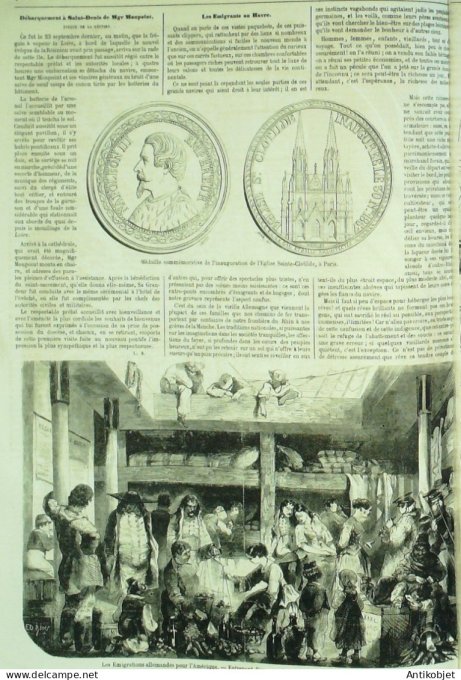 Le Monde illustré 1857 n° 37 Saint-Denis (93) Andlau Spesbourg (67) Havre (76)