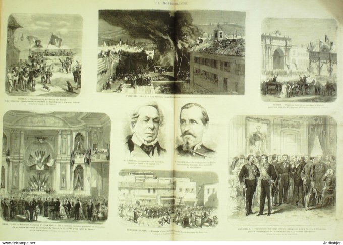 Le Monde illustré 1872 n°800 Suisse Zurich Turquie Smyrne Etats-Unis New-York Irving Hall Reichsoffe