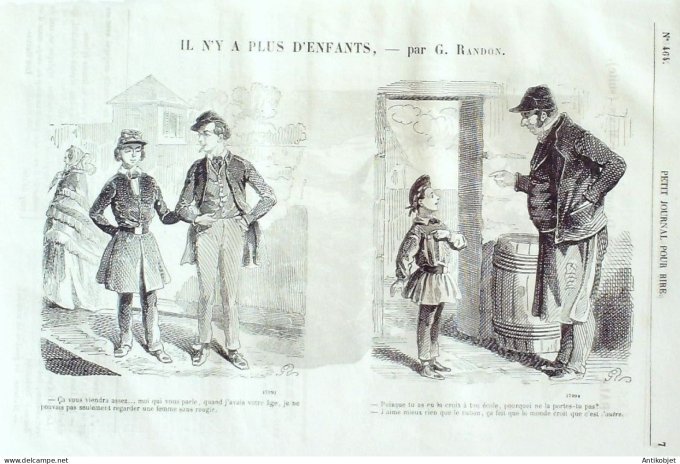 Petit journal pour Rire 1864 # 464 Le quartier des ecoles Grevin