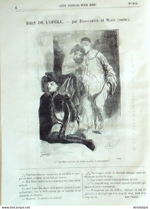 Petit journal pour Rire 1864 # 464 Le quartier des ecoles Grevin