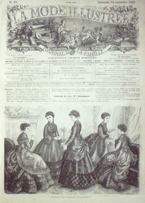 Journal Mode illustrée 1869 # 37 Toilettes d'intérieur