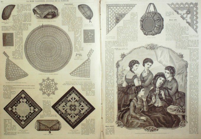 Journal Mode illustrée 1870 # 37 Toillettes de promenade