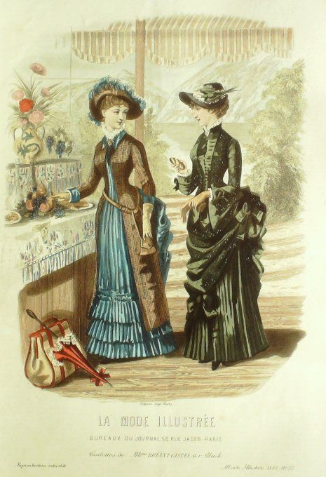 Gravure Mode illustree 1882 # 37 (Old Fashion plate)