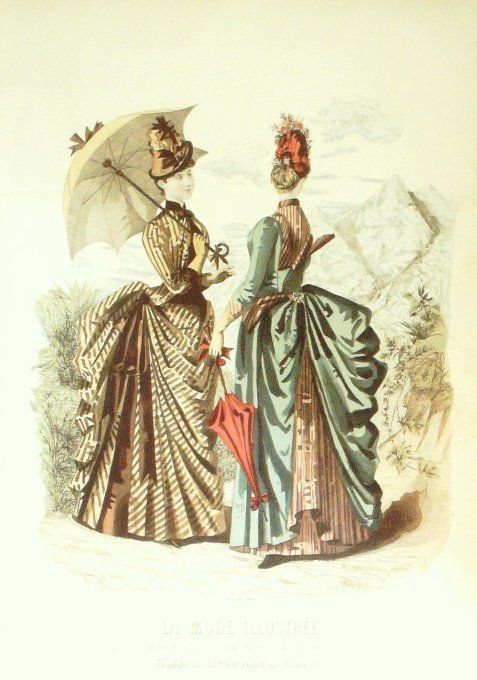 Gravure de mode La Mode illustrée 1886 n°37 (Maison Coussinet)