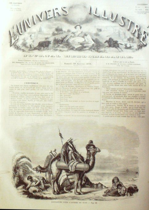 L'Univers illustré 1859 #  37 Suez Isthme Edwin Landseer Charlotte Corday