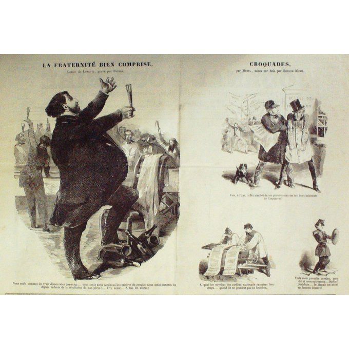 Le Journal pour RIRE 1848 n° 37 FOIRE aux IDEES BERTALL CROQUADES MORINLORENTZ DELAROCHE MORIN