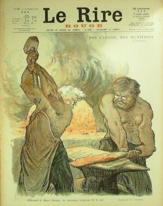Le RIRE rouge 1915 n° 37 Léandre Roussau Métivet Grandjouan Vion Ydaillet