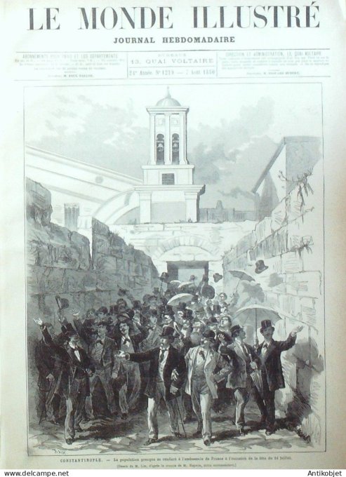Le Monde illustré 1880 n°1219 Mans (76) Turquie Péra Cherbourg (50) St-Cloud (92)