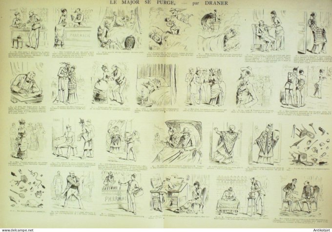 La Caricature 1884 #230 Le Major se purge Draner Trock Commères Job