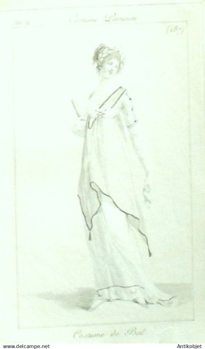 Costume Parisien 1801 an  9 # 287 (eau forte) Costume de bal