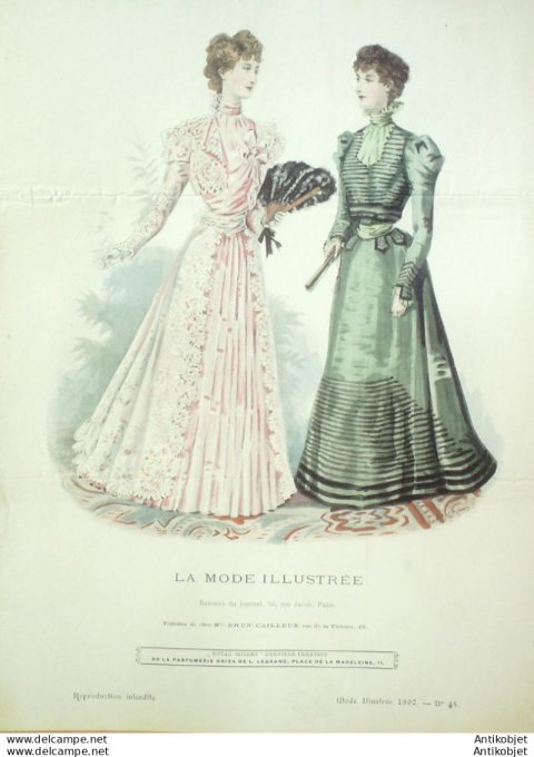 Gravure Mode illustree 1897 # 45 (Old Fashion plate) rare