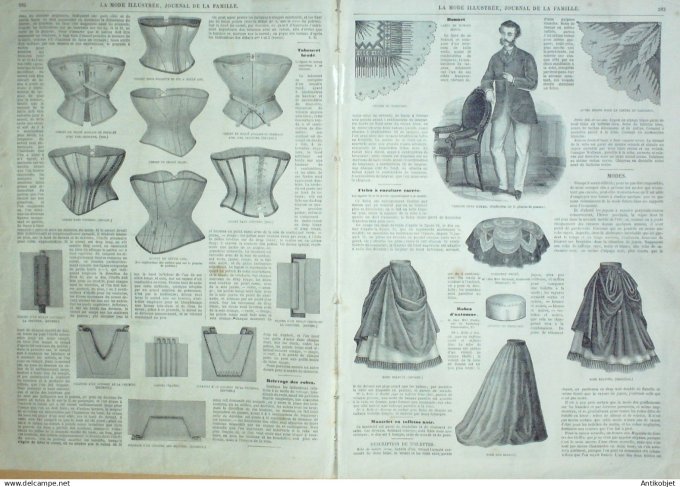 La Mode illustrée journal + gravure associée 1868 # 36