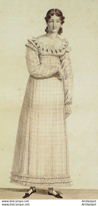Costume Parisien 1814 # 1425 Robe mousseline à la vierge