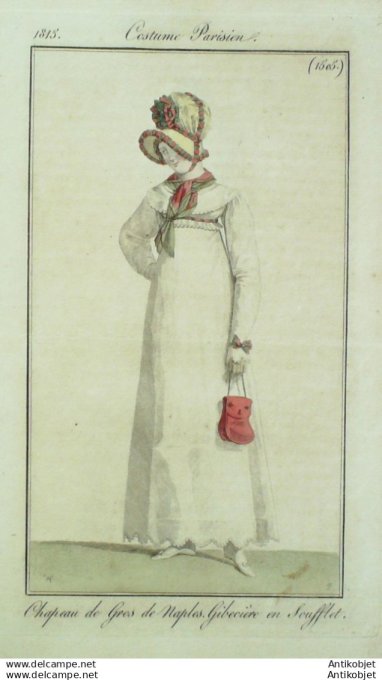 Gravure Mode Costume Parisien 1815 # 1505 (eau forte old Fashion plate
