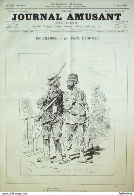 Le Journal Amusant 1889 # 1722 Les commandements du chasseur par Henriot
