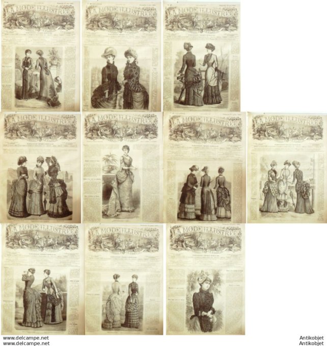 Mode illustree 1883 Lot de 10 journaux