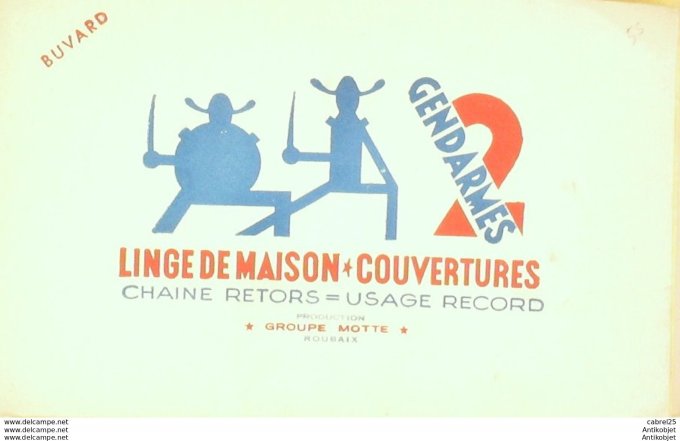 Buvard Deux Gendarmes Lingerie Roubaix