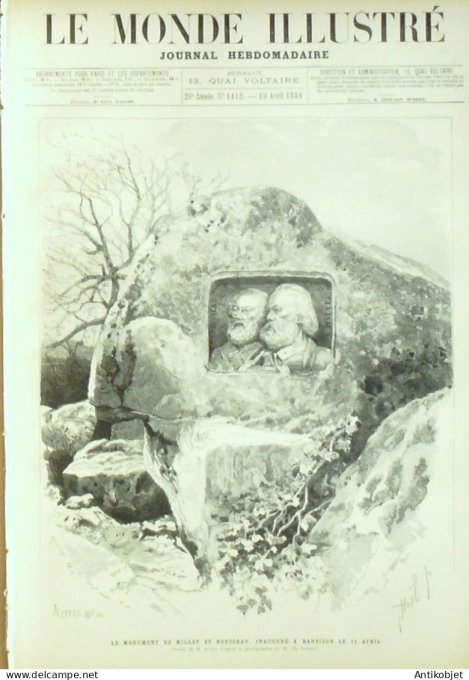 Le Monde illustré 1884 n°1412 Barbizon (77) Panama Christophe Colomb, à Colon