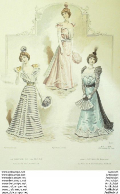 Gravure Mode La Gazette 1898 # 03 (Old Fashion plate)