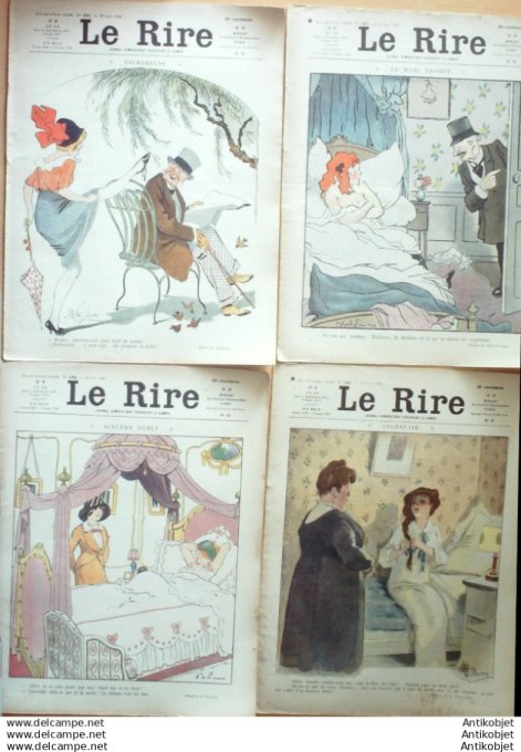 Le Rire 1912 lot 4 revues Flores Guillaume Poulbot Villemot Roubille Cardona Avelot