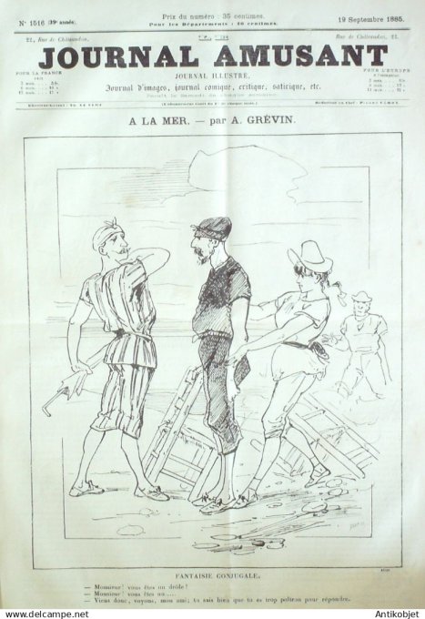 Le Journal Amusant 1885 # 1516 La gloire et l'amour par Stop et Thoma