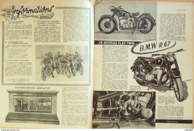 Moto Revue 1951 n° 1033 Bmw R67 2 temps Durkopp 125 Vélocette 250 350 Harley Indian